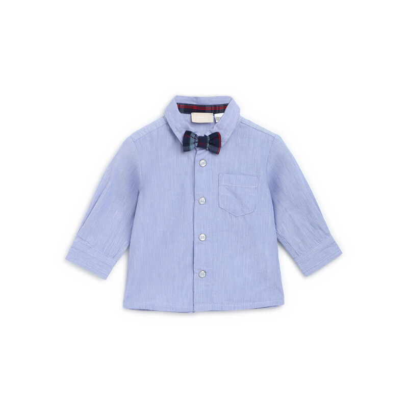 Boys Light Blue Solid Long Sleeve Shirt image number null
